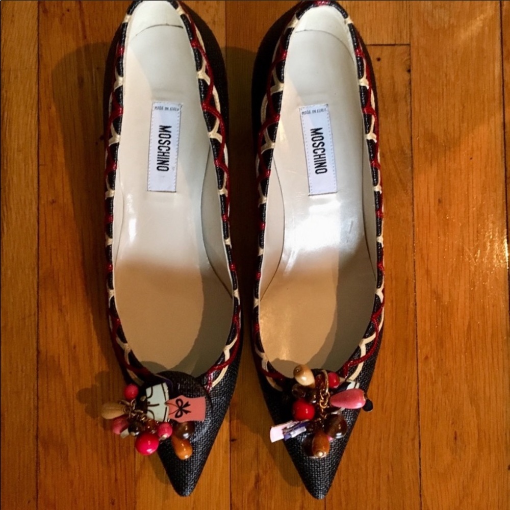 Moshino Straw Kitten Heel, Size 7 (6.5 equivalent)